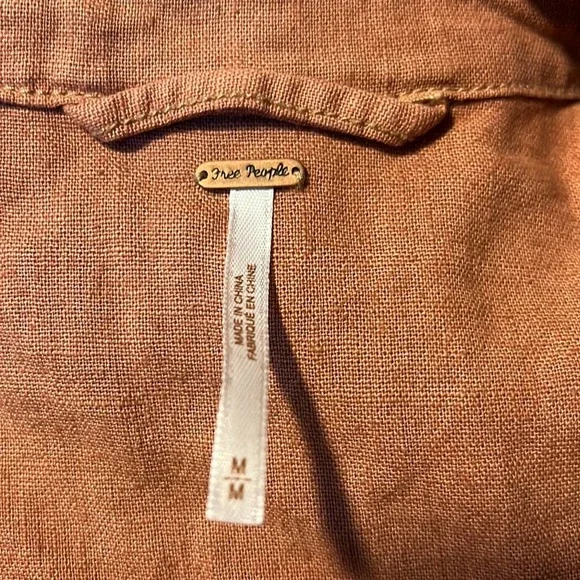 Free People Moto Linen Blend Jacket in Rosewood - Picture 9 of 9